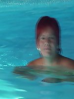 Masturbating at the pool