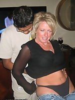 A collection of images featuring a cuckoldress and her sissy servitor