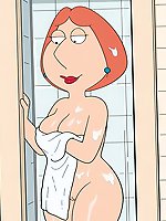 Lois Griffin taking a shower and being watched (Family Guy)